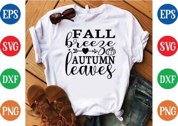 Fall Breeze Autumn Leaves Svg Design