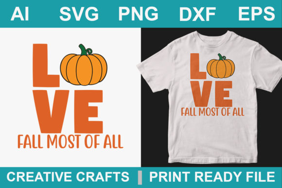 Fall T-Shirt Design I Love Fall