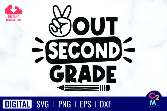 Peace Out Second Grade SVG: Graphics for T-Shirt Designs
