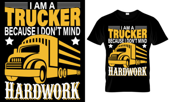 Truck Driver T-shirt Design Template: Graphics & T-Shirt Designs